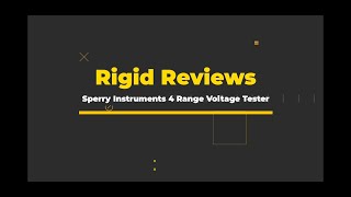 Sperry Instruments ET6204 Voltage Tester Review