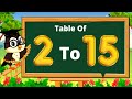 Multiplication Tables For Children 2 to 15 | Table 2 to 15 | Learn multiplication For kids