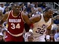 Hakeem Olajuwon & Karl Malone Plays/Highlights - 1995 Playoffs R1 Deciding Game 5