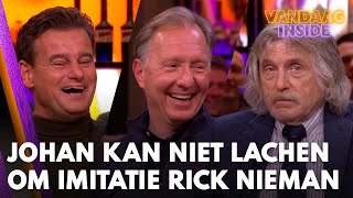 Wilfred en René gaan stuk om imitatie Rick Nieman; Johan kan er nog niet om glimlachen