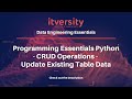 Programming Essentials Python - CRUD Operations - Update Existing Table Data
