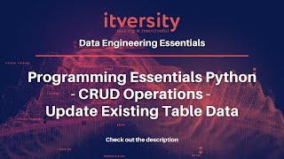 Programming Essentials Python - CRUD Operations - Update Existing Table Data