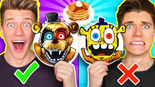 Minecraft NOOB vs PRO: Pancake Art Challenge! How To Make Five Nights at Freddy’s vs Rainbow Friends