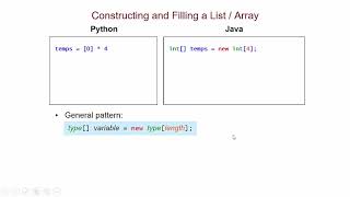 From Python to Java: Lists / Arrays, Part II