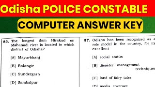 ODISHA POLICE CONSTABLE COMPUTER ANSWER KEY// Odisha Police Question 2023//Odisha Police  question