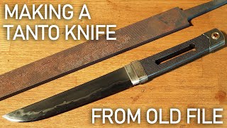ヤスリで和風ナイフ作ってみた。/ Making a Tanto knife from old file.