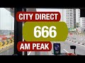 Go-Ahead City Direct 666 (Morning Peak) | Bus Service Route Visual