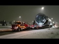 1,640,000 pound petrochemical splitter being transported in Edmonton, Alberta