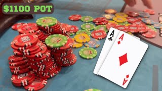 Pocket Aces Leads to a $1100 Pot at the 1/3 Meet Up Game !!! -  Kyle Fischl Poker Vlog Ep 205