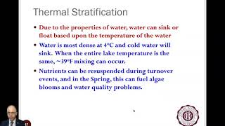 Thermal Stratification of Lakes