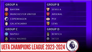 UEFA Champions League 2023/24 Group Stage Draw | uefa champions league GROUPS