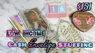 CASH ENVELOPE STUFFING $151 | 43 y/o Single Mom | February 2025