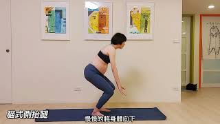 孕婦瑜珈 - 貓式側抬腿 Julia Prenatal Yoga - side knee lifts on all fours瑜珈教學 workout exercise home workout