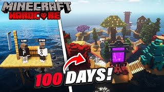 We Survived 100 days On a RAFT in Minecraft Hardcore...