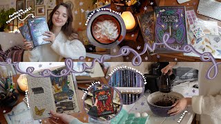 READING VLOG | baking, reading fantasy romance, journaling + small bookshelf updates🗡️