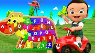 Phonics Song for Kids - Baby Fun Learning Alphabets for Kids with Hippopotamus 3D Wooden Puzzle Toy