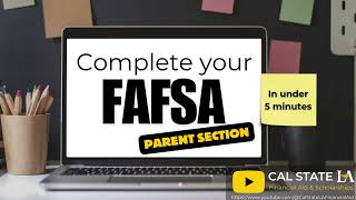 FAFSA Tutorial Parent Section 2026-2027