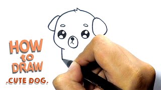 Easy Drawing | How to Draw cute dog | Puppy