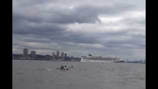 MIMS 2013 - Giant cruise ship pulls into the Hudson