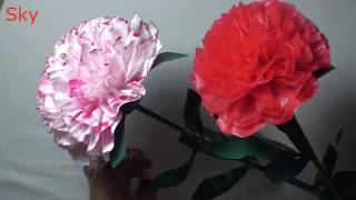 DIY/Beautiful Peony flowers from plastic bag/easy make/Пион цветы из  пакета / легко сделать /