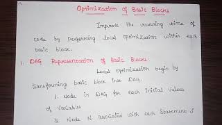L:37 Optimization of Basic Blocks | Compiler Design
