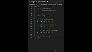 JavaScript Assignment Operators #shorts #javascript