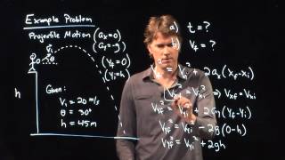 Projectile Motion Example - How fast when it hits the ground