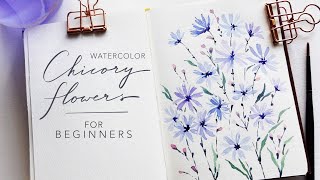 EASY Watercolor Flowers for Beginners: Chicory Flowers