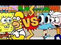 M.U.G.E.N Battles | Homer Simpson/SpongeBob vs Gumball/Lincoln Loud