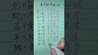 老人言 #生肖配对 #汉字 #硬笔 #chinesewriting#chinese#calligraphy#chinesehandwriting