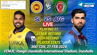 🔴LIVE SL vs AFG Live Prediction| SL vs AFG | Sri Lanka vs Afghanistan 2nd T20I 2024