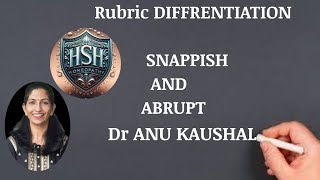 RUBRIC DIFFERENTIATION ( 25 FAB 2024 ) - Dr  ANU KAUSHAL