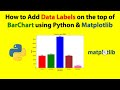 How to add Data Labels, Values on the top of Bars in Barchart | Python | Matplotlib
