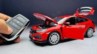 Super Realistic Unboxing Of Honda Civic Type R 1:24 Scale Diecast Model Car