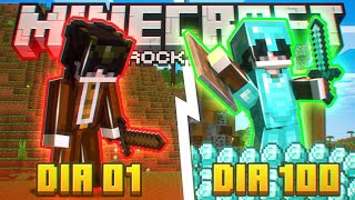 EU SOBREVIVI 100 DIAS NO MINECRAFT BEDROCK 1.22 HARDCORE!