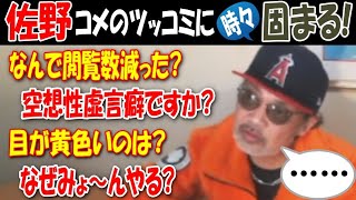 【佐野】コメントのツッコミに時々固まる!「なんで閲覧数減った?」「空想性虚言癖ですか?」「目が黄色いのは?」「なぜみょ～んやる?」【ウナちゃんマン】