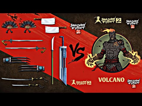 Shadow Fight 2 Todas las armas de jefe contra Volcán