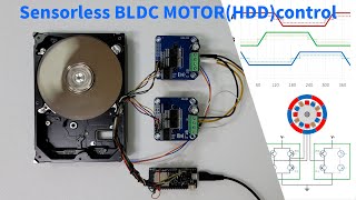 How to control Sensorless Brushless DC Motor using ESP32 (arduino) | Running an old HDD (BLDC Motor)