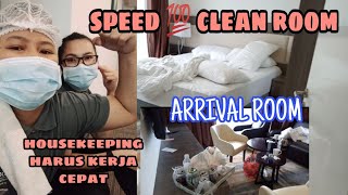 Room attendant  housekeeping speed 💯 arrival room