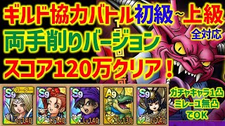 【ドラクエタクト】ギルド協力バトル 大魔王デスタムーア 初級＆中級＆上級全対応 ミレーユ編成でスコア120万クリア！両手削りバージョン 超巨大ボスバトル【真・DQ6イベント】