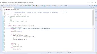 Java Program | 01 | Solve matrix in spiral |