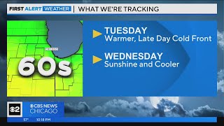 Chicago First Alert Weather: Late-day cold front Tuesday