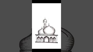 How to draw Mosque || Easy drawing mosque #art #satisfying #artvideo #shorts