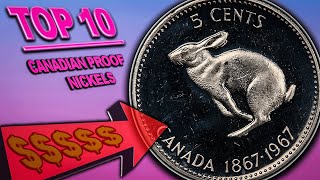 10 CANADIAN NICKELS WORTH MONEY - MOST VALUABLE PROOF COINS!!