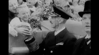 King Haakon VII on a tour through Norway in 1945