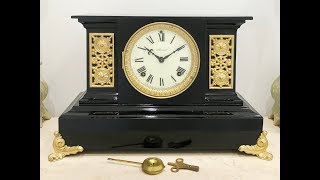 RESTORED Antique ANSONIA New York METAL Mantel Chime Clock | Item# 1548 - Adelaide Clocks