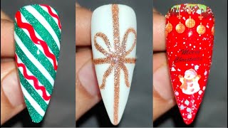 Easy Christmas Holiday Nails at home | Nail art designs compilation