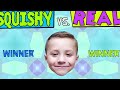 Chase's Corner SQUISHY FOOD vs REAL FOOD Challenge! (#57)  DOH MUCH FUN