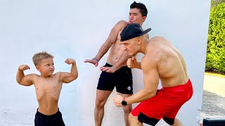 5 Year Old Kid Turned into Hulk and scared bodybuilders