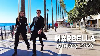 Marbella Spain Beach Promenade Walk Costa del Sol Malaga January 2025 [4K]